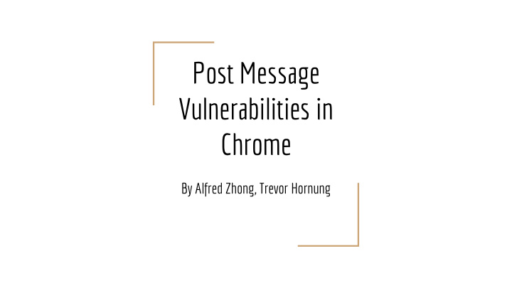 post message vulnerabilities in chrome