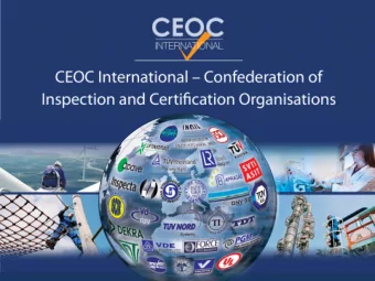 Inspection and Certification Organisations  Meeting CEOC Int.-IFIA,  05 October 2010  Welcome at