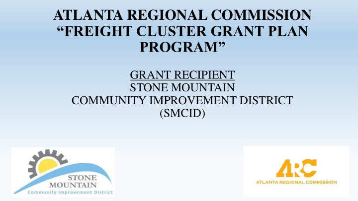 freight cluster grant plan