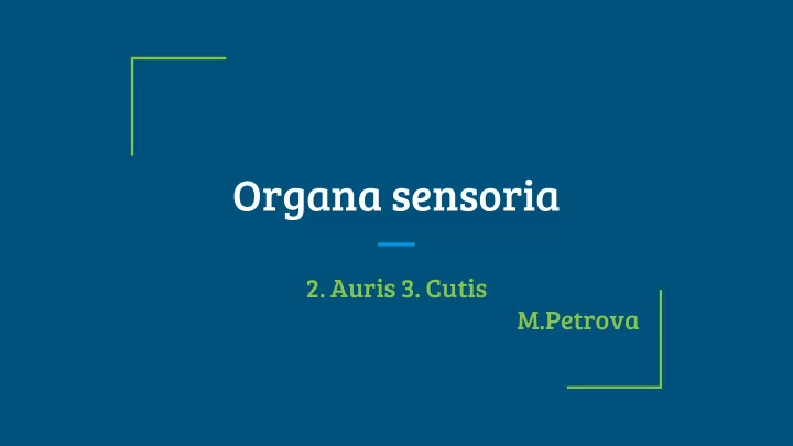 organa sensoria