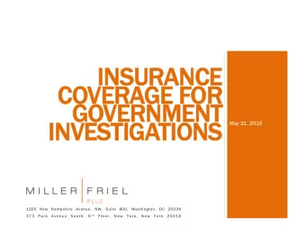 INSURANCE  INSURANCE  CO  COVERA  VERAGE F  GE FOR  R  GO  GOVERNMENT  VERNMENT  INVESTIGA