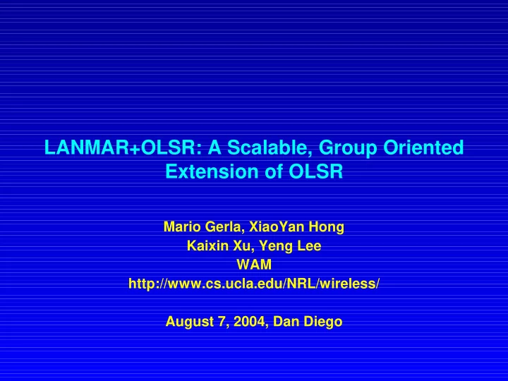 lanmar olsr a scalable group oriented extension of olsr