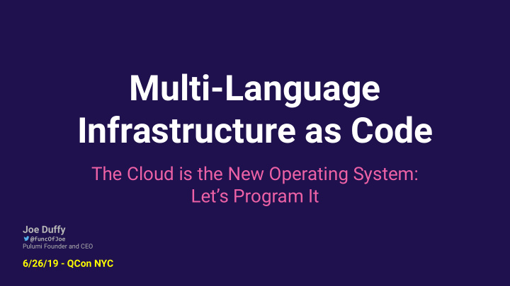 multi language infrastructure as code
