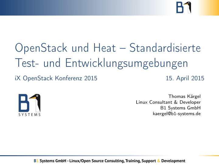 openstack und heat standardisierte test und