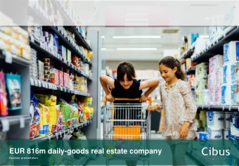 EUR 816m daily-goods real estate company  Investor presentation  Page 1  AGENDA  Introduction