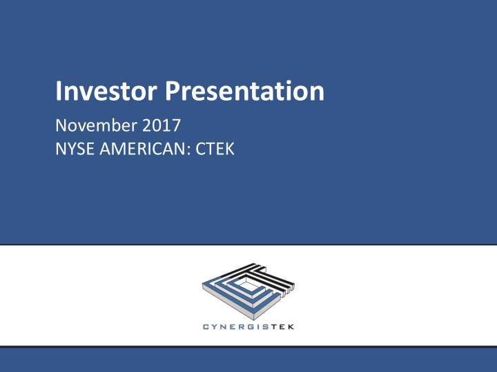 investor presentation