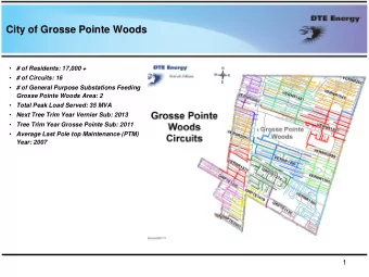 Map  Tree Trim Year Grosse Pointe Sub: 2011  Average Last Pole top Maintenance (PTM)  Year: