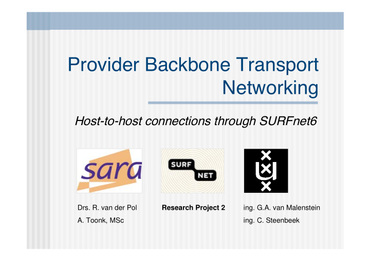 provider backbone transport networking