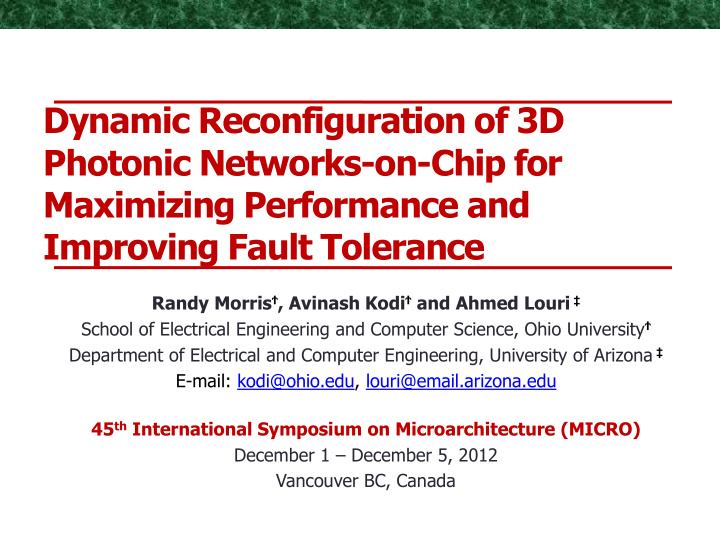 photonic networks on chip for