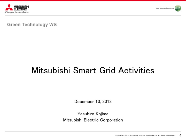 mitsubishi smart grid activities