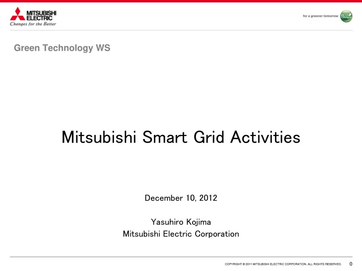 mitsubishi smart grid activities