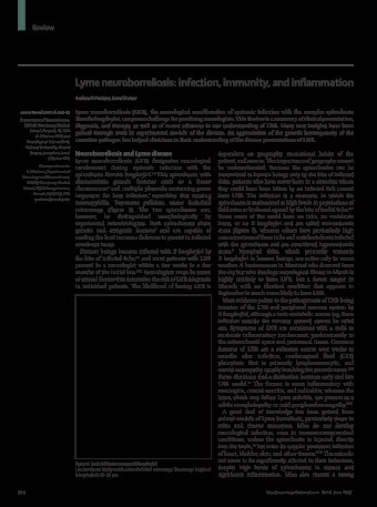 Lyme neuroborreliosis: infection, immunity, and infl  ammation  Andrew R Pachner, Israel Steiner