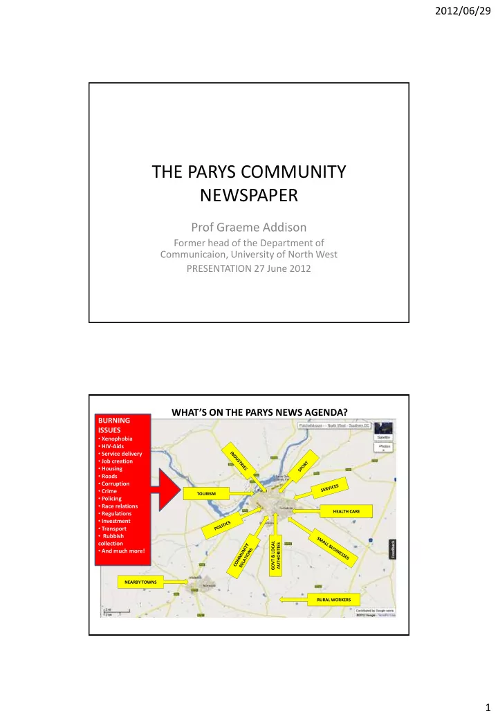 the parys community newspaper