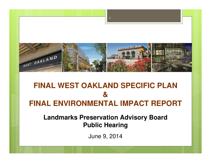 final west oakland specific plan final environmental