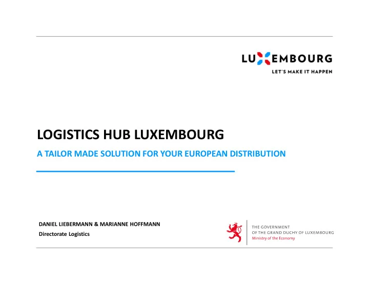 logistics hub luxembourg
