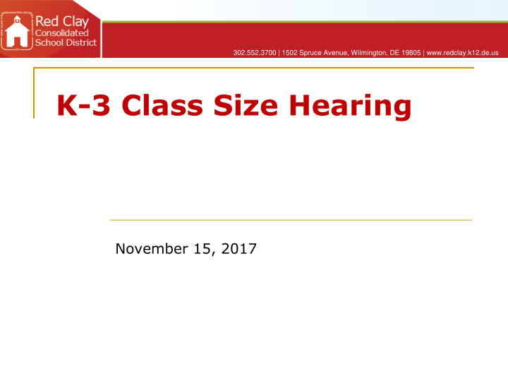 k 3 class size hearing