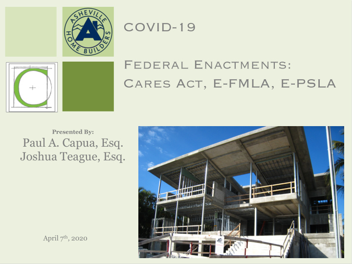 covid 19 federal enactments cares act e fmla e psla