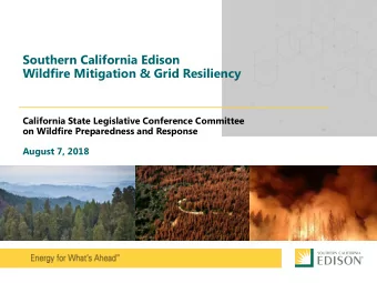 Southern California Edison  Wildfire Mitigation &amp; Grid Resiliency  California State Legislative