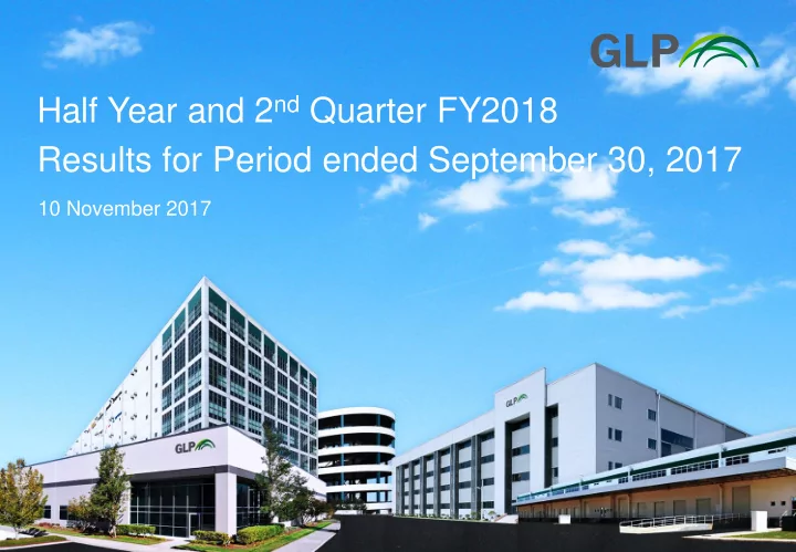half year and 2 nd quarter fy2018
