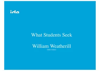 What Students Seek  William Weatherill  Glide Utilities  What Students Seek 2016  Nationwide