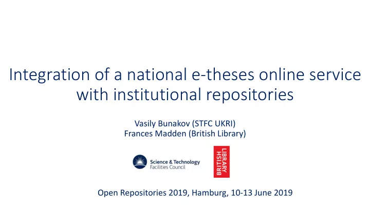 integration of a national e theses online service with