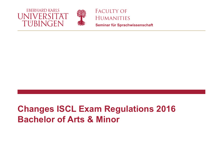 changes iscl exam regulations 2016 bachelor of arts minor