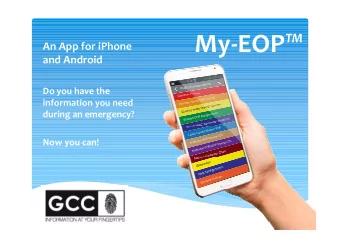 My-EOP   An App for iPhone  and Android  Do you have the  information you need  during an