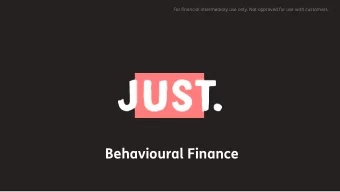 Behavioural Finance  Welcome  To raise your hand in the  webinar, click here  To ask a question,