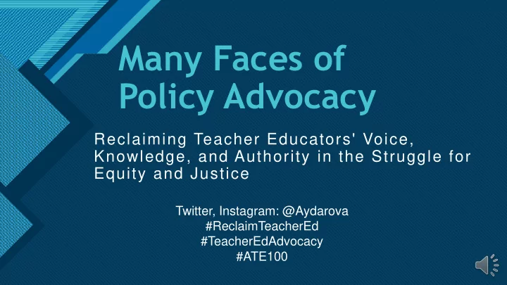 many faces of policy advocacy