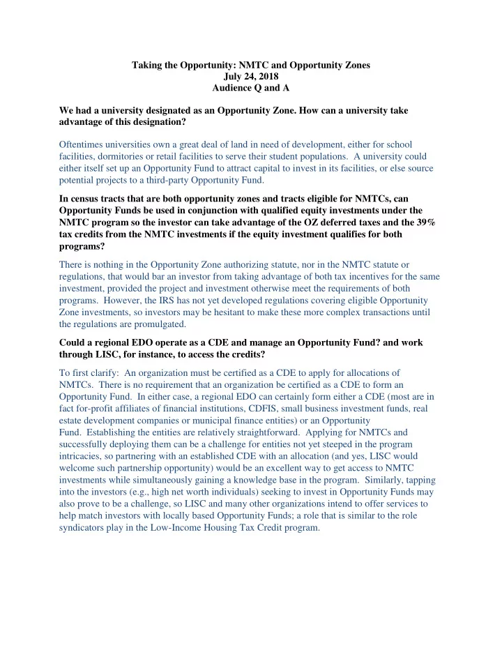 taking the opportunity nmtc and opportunity zones july 24