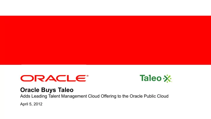 oracle buys taleo