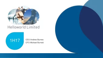 1H17  Disclaimer  The information contained in these materials or discussed at the presentation is