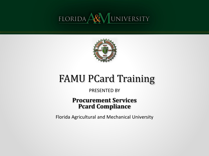 famu pcard training