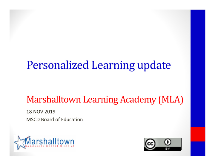 personalized learning update