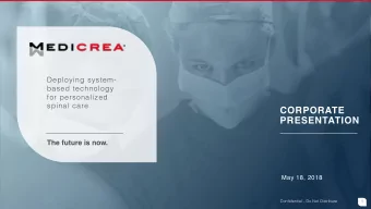 CORPORATE  PRESENTATION  The future is now.  May 18, 2018  Confidential  Do Not Distribute  1