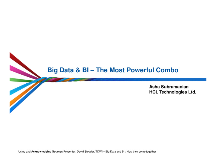 big data bi the most powerful combo