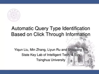 Automatic Query Type Identification  Automatic Query Type Identification  Based on Click Through