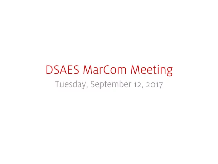 dsaes marcom meeting