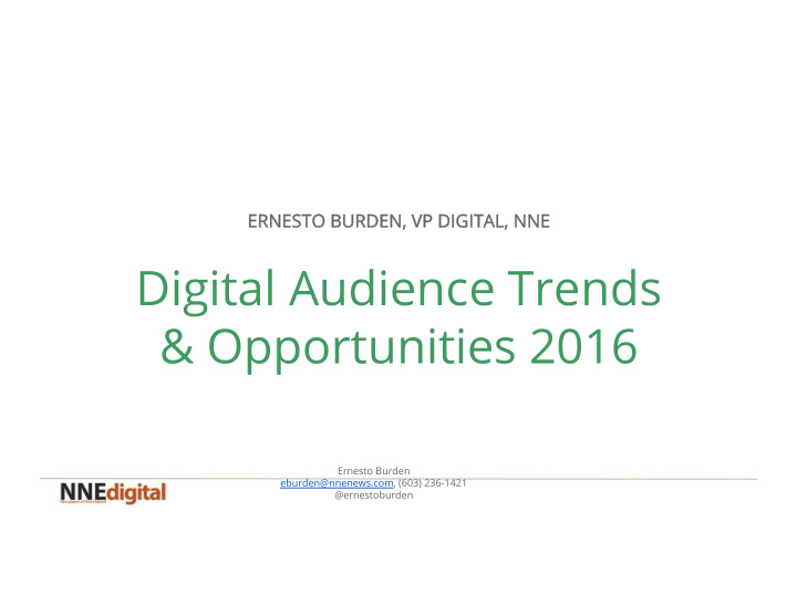 digital audience trends opportunities 2016