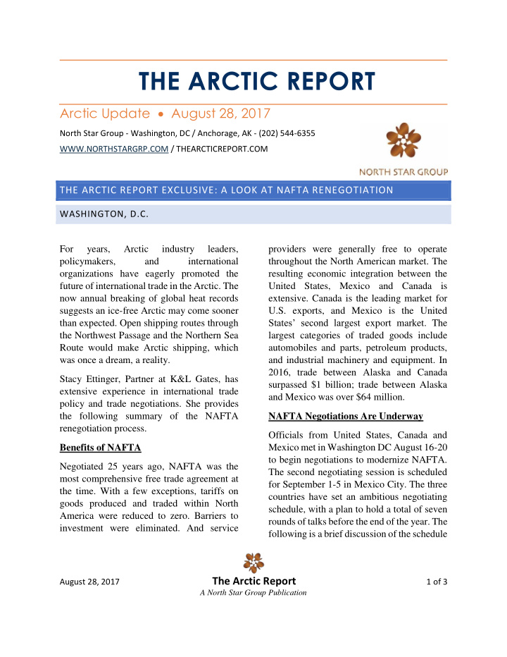 the arctic report