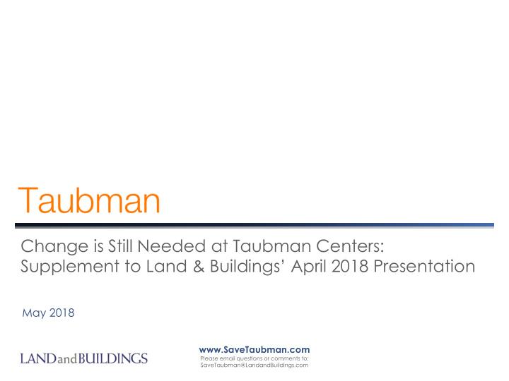change is still needed at taubman centers