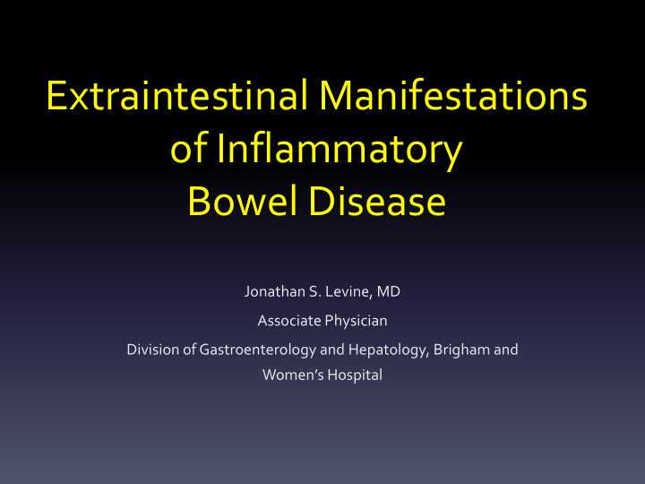 extraintestinal manifestations