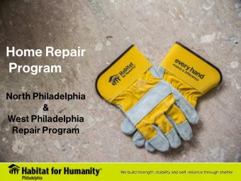 Home Repair  Program  North Philadelphia  &amp;  West Philadelphia  Repair Program  Who is Habitat