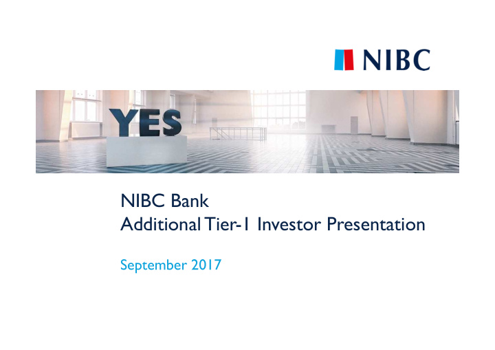 nibc bank additional tier 1 investor presentation