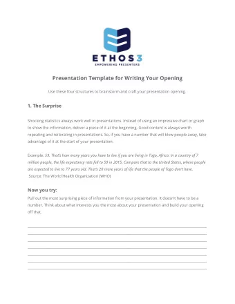 Presentation   Template   for   Writing   Your   Opening Use
