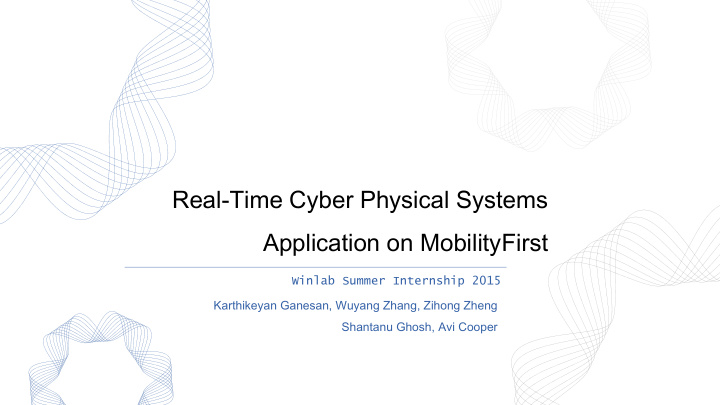 application on mobilityfirst