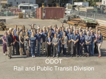 ODOT  Rail and Public Transit Division  CROSSING SAFETY SECTION  What We Do (The Basics)