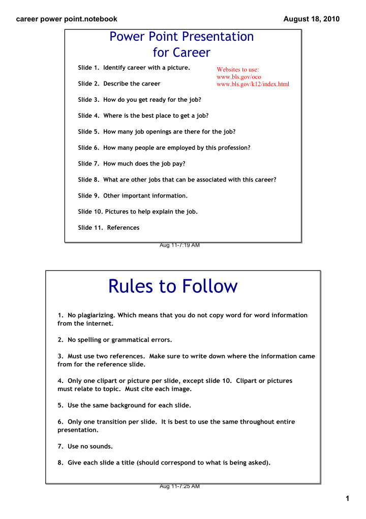 rules to follow
