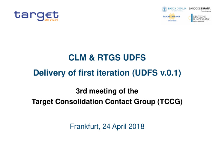 clm rtgs udfs delivery of first iteration udfs v 0 1 3rd