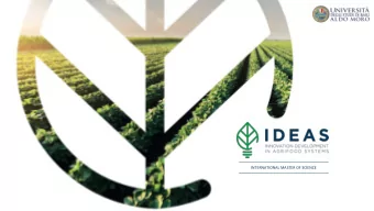 INTERNATIONAL MASTER OF SCIENCE  AGRIFOOD  INNOVATION BROKER  Expert developing and transferring